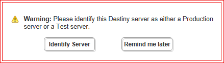 Server identification warning pop-up.